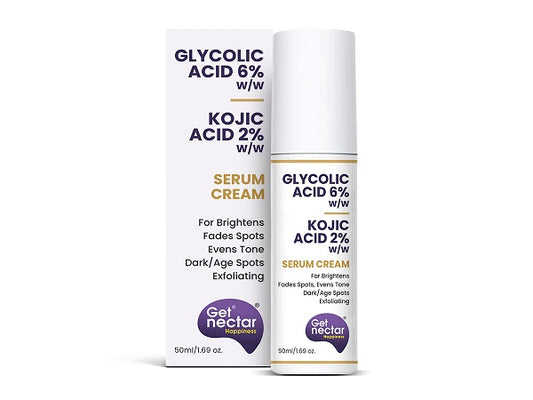 High Potency 6% Glycolic Acid Cream with 2% Kojic Acid Cream- for Exfoliating, Brightens, Anti-Acne and Blemishes | for All Skin Types