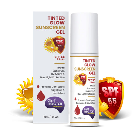 Tinted Sunscreen SPF 55 PA+++ | Broad Spectrum UVA & UVB Protection | Non-Comedogenic | Suitable for All Skin Types 50ml