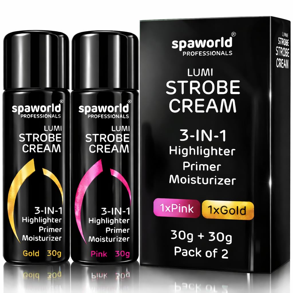 Strobe Cream For Face Gold (30g) | Superb Radiant Combo | Highlighter + Primer + Moisturizer | Hydrating & Illuminating Makeup Base for Instant Glow (Gold)