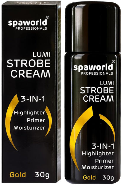 Strobe Cream For Face Gold (30g) | Superb Radiant Combo | Highlighter + Primer + Moisturizer | Hydrating & Illuminating Makeup Base for Instant Glow (Gold)