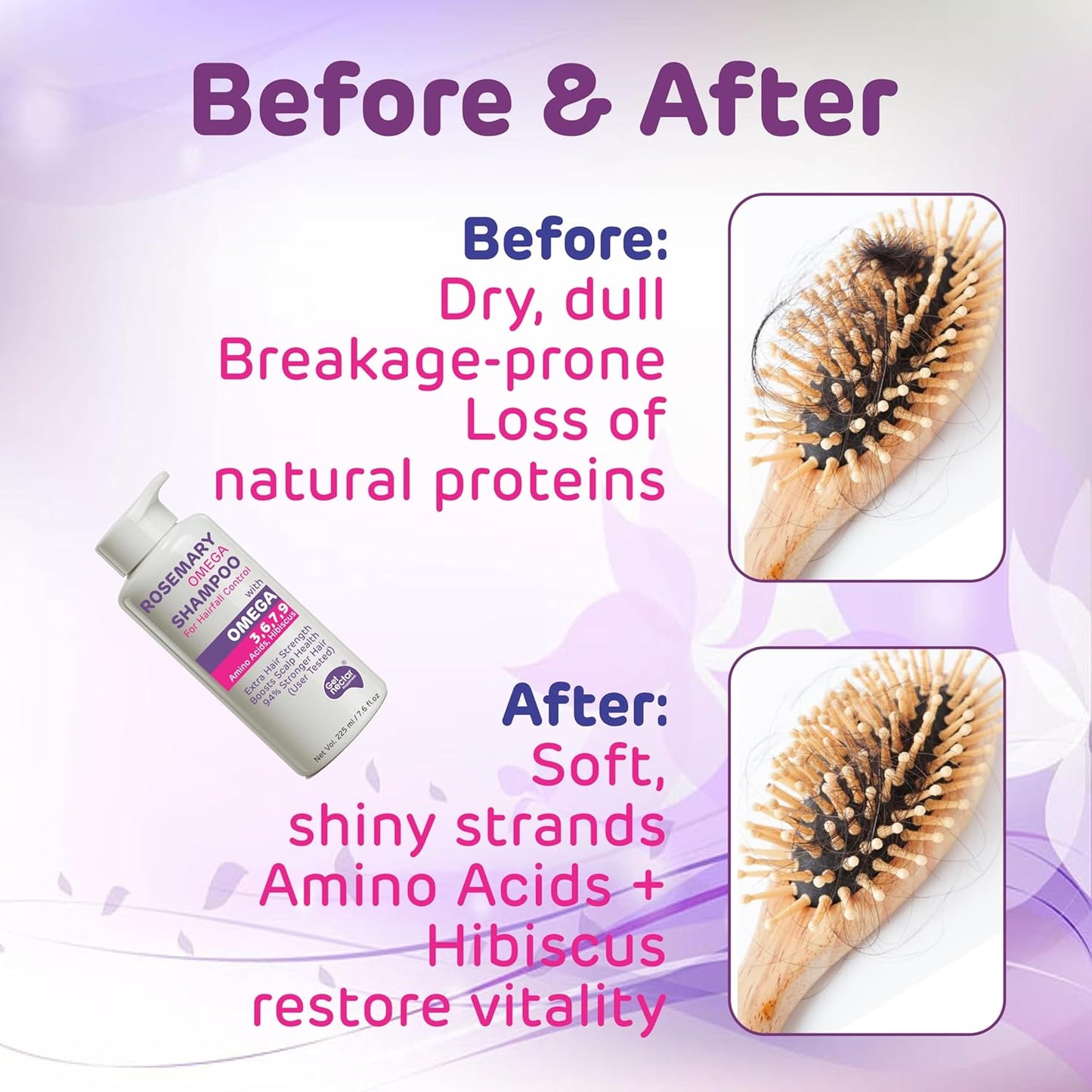 Korean Hair Essence Rosemary Shampoo for Hair Fall Control | Enriched with Hibiscus, Omega 3,6,7,9 & Amino Acids | Strengthens Roots, Boosts Scalp Health & Reduces Breakage | Sulphate & Paraben Free Gentle Cleanser | 225ml