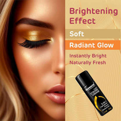 Strobe Cream For Face Gold (30g) | Superb Radiant Combo | Highlighter + Primer + Moisturizer | Hydrating & Illuminating Makeup Base for Instant Glow (Gold)