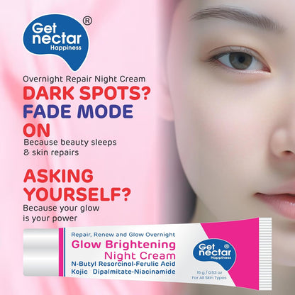 Glow Brightening Day & Night Cream Duo with Glutathione, Alpha Arbutin, Niacinamide, Kojic Acid & Ferulic Acid for Dark Spots, Pigmentation, Tan Removal & Glowing Skin for Men & Women Lightweight & Non-Greasy 15x2=30g Each