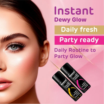 Strobe Cream For Face Pink & Gold (30+30g) | Superb Radiant Combo | Highlighter + Primer + Moisturizer | Hydrating & Illuminating Makeup Base for Instant Glow