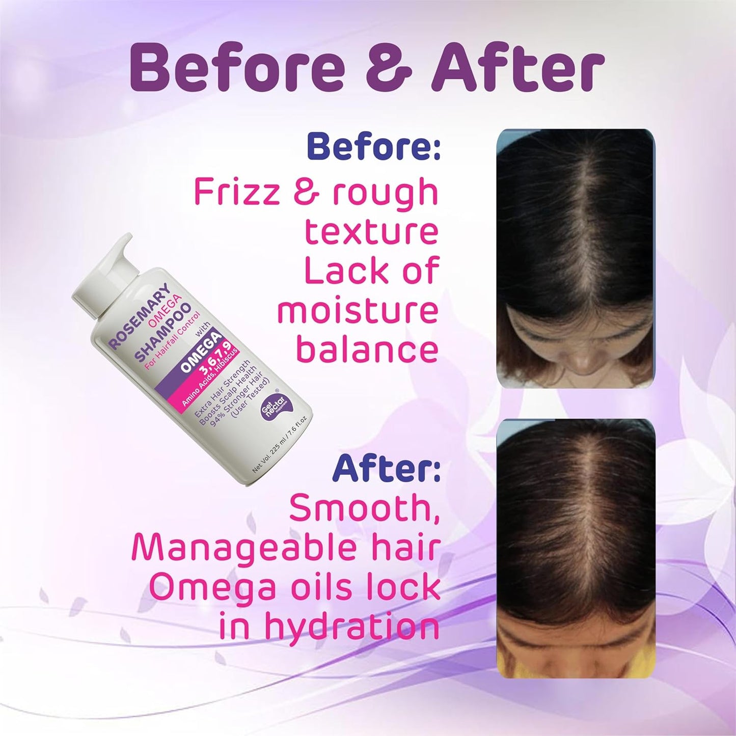 Korean Hair Essence Rosemary Shampoo for Hair Fall Control | Enriched with Hibiscus, Omega 3,6,7,9 & Amino Acids | Strengthens Roots, Boosts Scalp Health & Reduces Breakage | Sulphate & Paraben Free Gentle Cleanser | 225ml