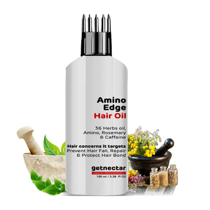 AminoX Hair Oil - Amino, 36 Herbs, Rosemary, Caffeine- Prevent Hair fall & Protect Hair Bonds- 100ml