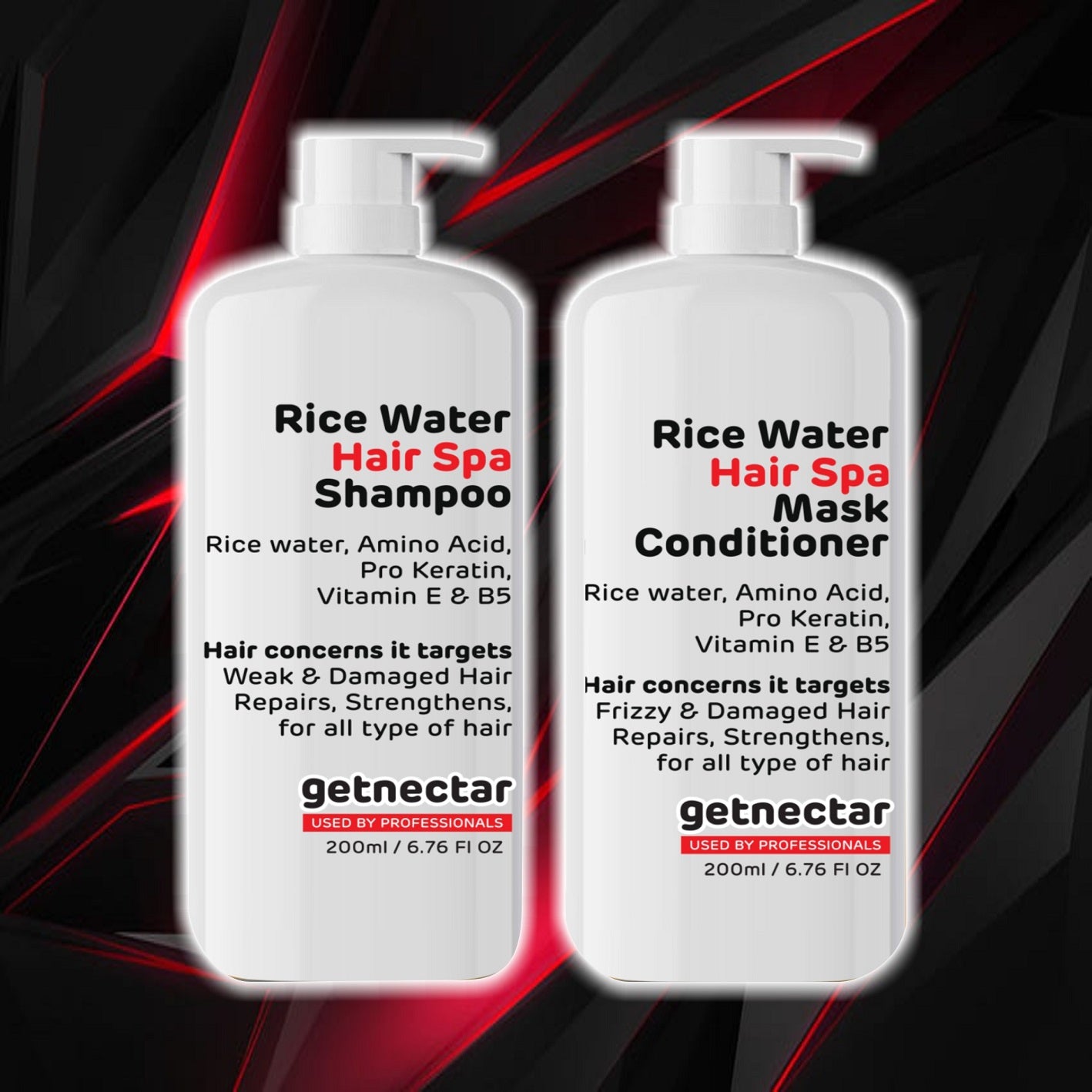 Rice water Amino acid-Pro Keratin, Hair Shampoo & Mask-Conditioner  Prevent Hair fall & repair.