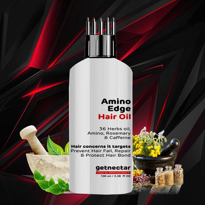 AminoX Hair Oil - Amino, 36 Herbs, Rosemary, Caffeine- Prevent Hair fall & Protect Hair Bonds- 100ml