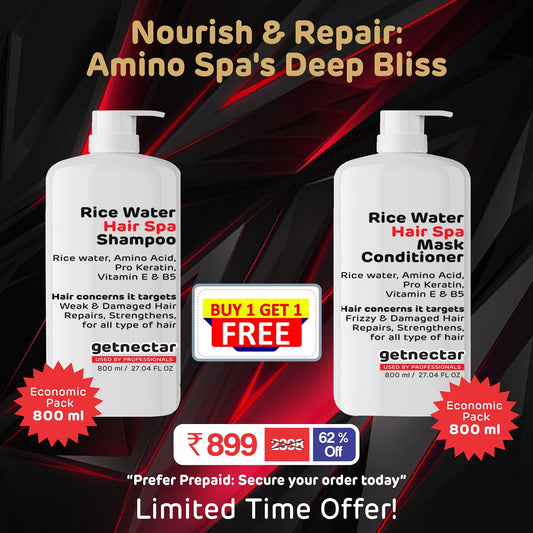 Rice water Amino acid-Pro Keratin, Hair Shampoo & Mask-Conditioner Prevent Hair fall & repair.800 ml each