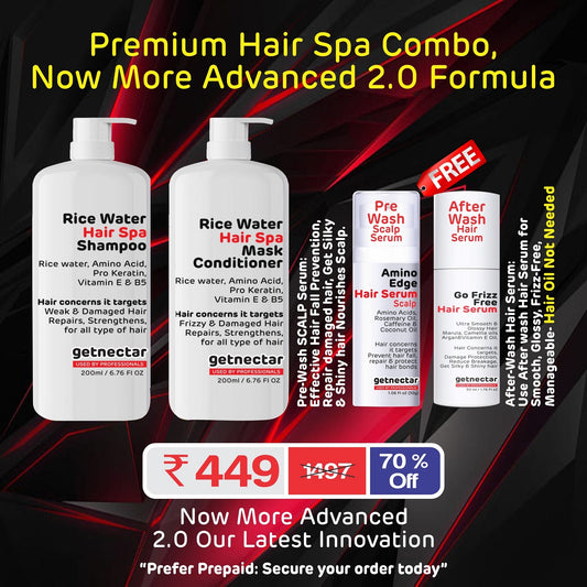 FREE Pre-Wash SCALP-  After-Wash Hair Serum - Rice water Amino Acid-Pro Keratin, Hair Shampoo & Mask-Conditioner - 2.0