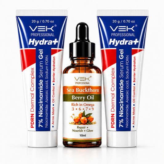 VSK Professional Hydrat+ Niacinamide Serum Gel with PDRN & Sea Buckthorn Berry Oil | Brightening, Oil Control & Hydration Combo | Omega 3, 6, 7 & 9 | 2 x 20g Serum + 10ml Oil