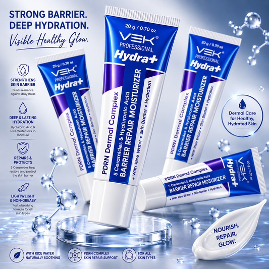 VSK Professional Hydra+ PDRN Dermal Complex Barrier Repair Moisturizer with 5 Ceramides, Hyaluronic Acid, PDRN & Rice Water | Deep Hydration, Skin Barrier Care, Lightweight Non-Greasy Moisturizer | For All Skin Types | 20g x 4 Unit