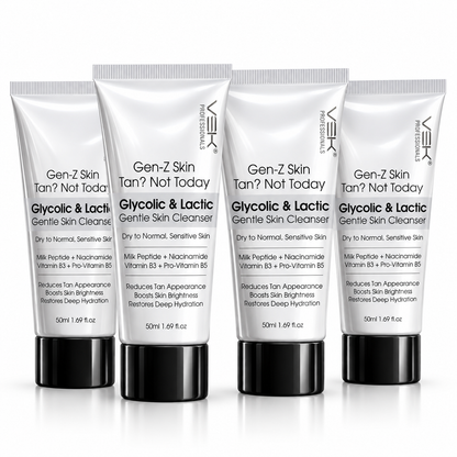 VSK Professional Glycolic & Lactic Acid Gentle Skin Cleanser, 50g Each (Pack of 4) | With Milk Peptide, Niacinamide, Vitamin B3 & Pro-Vitamin B5 | For Dry to Normal & Sensitive Skin